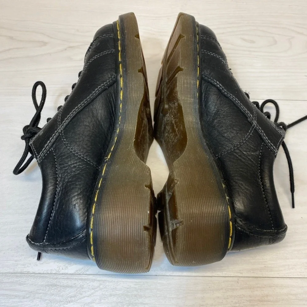 Dr. Martens Womens 7 Oxford Shoes Daisy Platform Chunky Black Leather Vintage